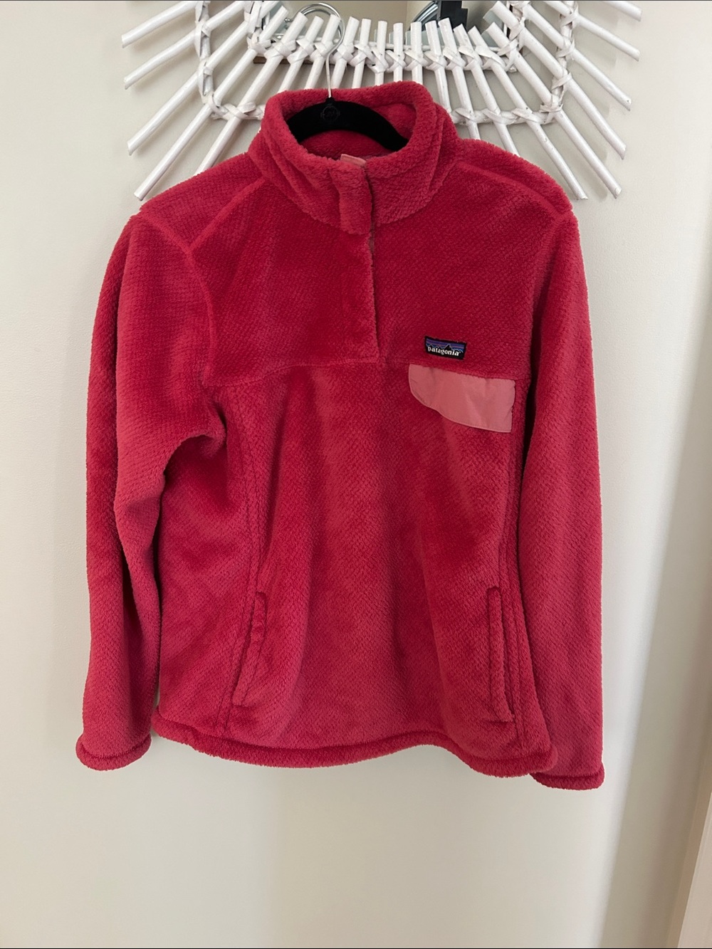 Patagonia women’s Red Fleece Quarter-Zip Pullover Hoodie